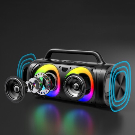 Boxa Fara Fir cu Lumini RGB, 2500mAh, 40W - JoyRoom (JR-MW02) - Black