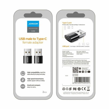 Adatptor Type-C la USB, cu Functia OTG (set 2) - JoyRoom (S-H152) - Black