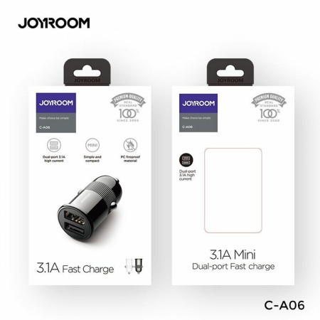 Incarcator Auto Dual USB, Fast Charging 3.1A, 15W - JoyRoom (C-A06) - Black