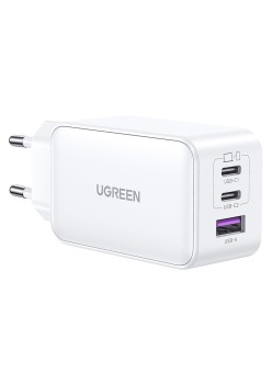 Incarcator Priza USB-A QC 3.0, 2xUSB-C PD GaN 65W, 3.25A - Ugreen Nexode (15334) - White