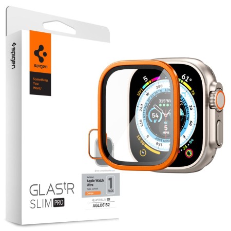 Folie pentru Apple Watch Ultra / Ultra 2 - Spigen Glas.tR Slim Pro - Orange