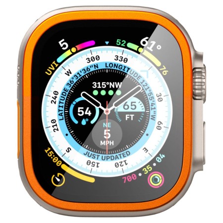 Folie pentru Apple Watch Ultra / Ultra 2 - Spigen Glas.tR Slim Pro - Orange