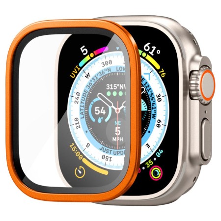 Folie pentru Apple Watch Ultra / Ultra 2 - Spigen Glas.tR Slim Pro - Orange