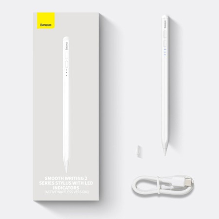 Stylus Pen pentru iPad, Activ, Capacitiv, Palm Rejection, Tilt - Baseus Smooth Writing 2 Series (SXBC060502) - White