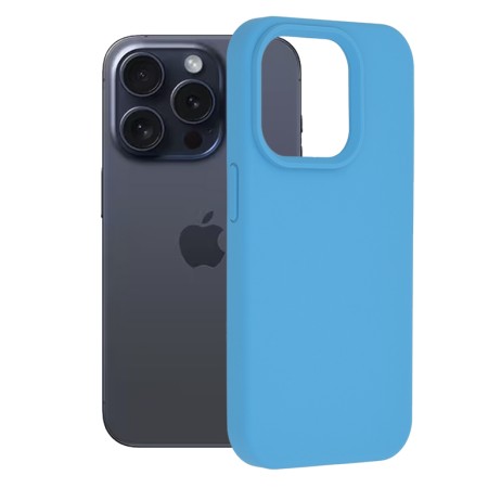 Husa pentru iPhone 15 Pro - Techsuit Soft Edge Silicone - Denim Blue