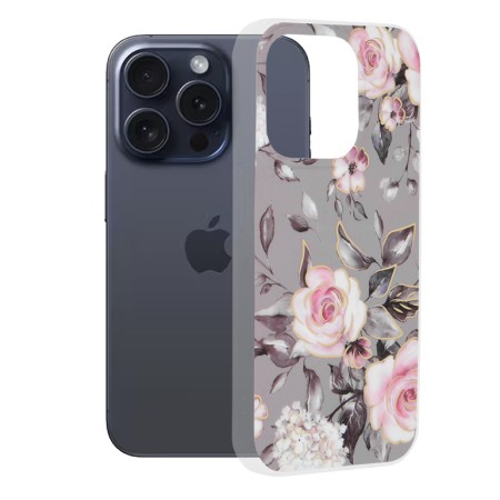 Husa pentru iPhone 15 Pro - Techsuit Marble Series - Bloom of Ruth Gray