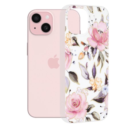 Husa pentru iPhone 15 - Techsuit Marble Series - Chloe White