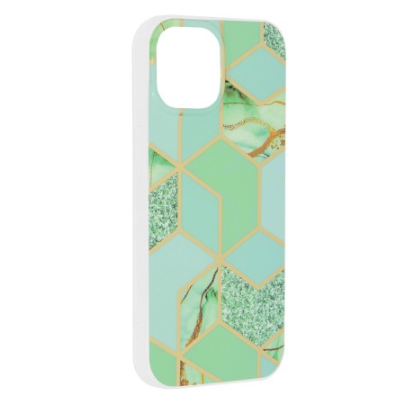 Husa pentru iPhone 15 - Techsuit Marble Series - Green Hex