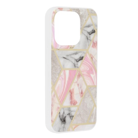 Husa pentru iPhone 15 Pro - Techsuit Marble Series - Pink Hex