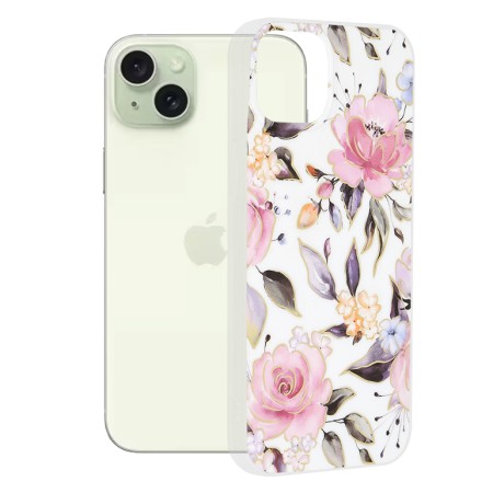 Husa pentru iPhone 15 Plus - Techsuit Marble Series - Chloe White