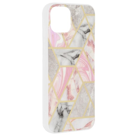 Husa pentru iPhone 15 Plus - Techsuit Marble Series - Pink Hex