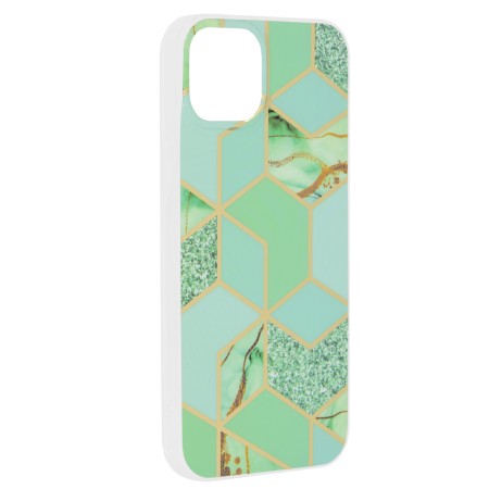 Husa pentru iPhone 15 Plus - Techsuit Marble Series - Green Hex