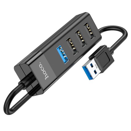 Hub 4 in 1 USB la 4 x USB - Hoco (HB25) - Black