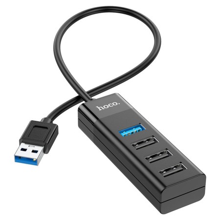 Hub 4 in 1 USB la 4 x USB - Hoco (HB25) - Black