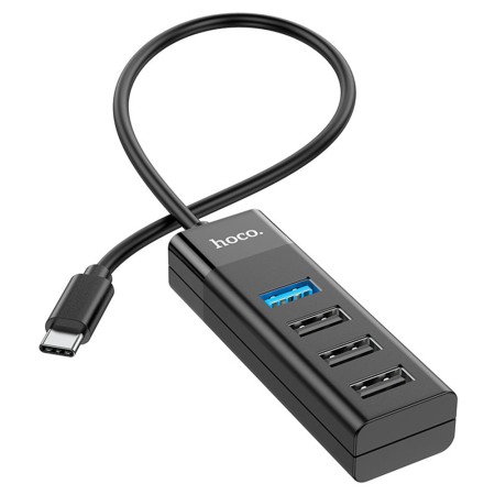 Hub 4 in 1 Type-C la 4 x USB - Hoco (HB25) - Black