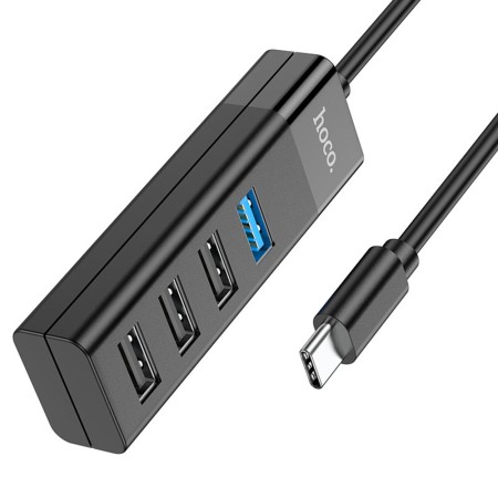 Hub 4 in 1 Type-C la 4 x USB - Hoco (HB25) - Black