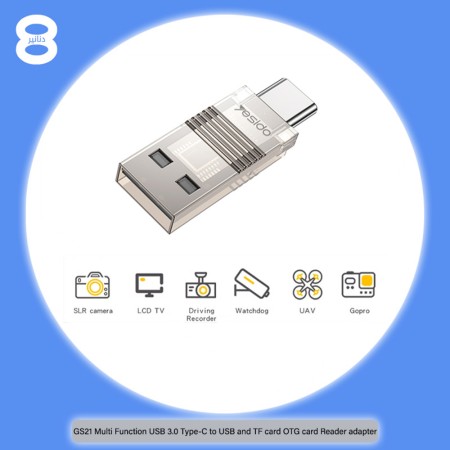 Cititor de Carduri TF, USB, Type-C, 480Mbps - Yesido (GS21) - Transparent