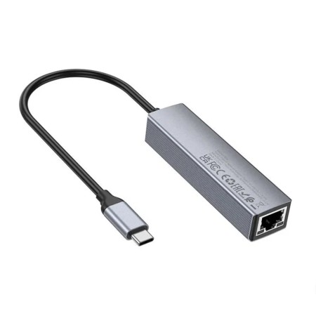 Hoco - Docking Station Easy Link (HB34) - Type-C to USB3.0, Ethernet, 1000Mbps - Metal Gray