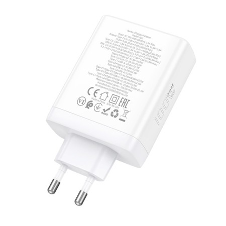 Incarcator pentru Priza USB, 3x Type-C, Fast Charging, 100W - Hoco Leader (N31) - White