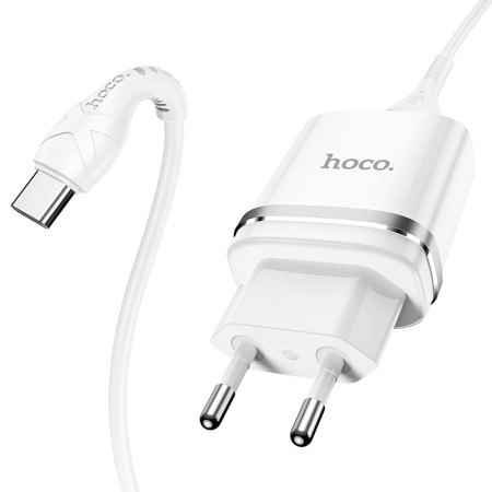 Incarcator Priza USB-A, 10W, 2.4A + Cablu Type-C - Hoco Ardent (N1) - White