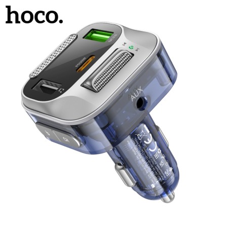 Incarcator Auto cu Modulator FM PD30W + USB QC3.0 - Hoco (E75) - Dark Blue