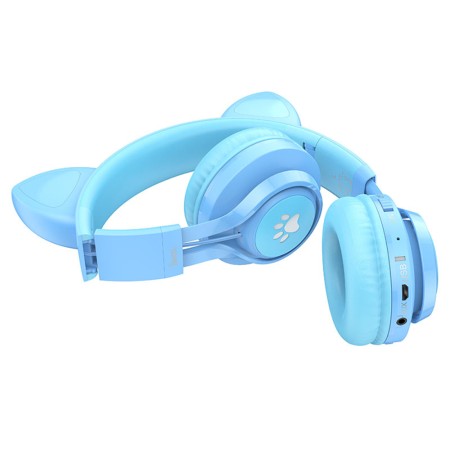 Casti pentru Copii, Ajustabile - Hoco Cat Ear (W39) - Blue