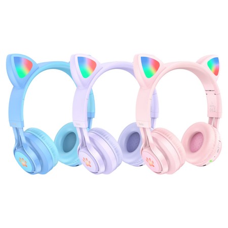 Casti pentru Copii, Ajustabile - Hoco Cat Ear (W39) - Blue