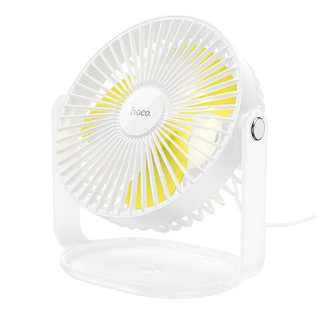 Ventilator Mic pentru Birou cu Lumina LED - Hoco (F14) - White