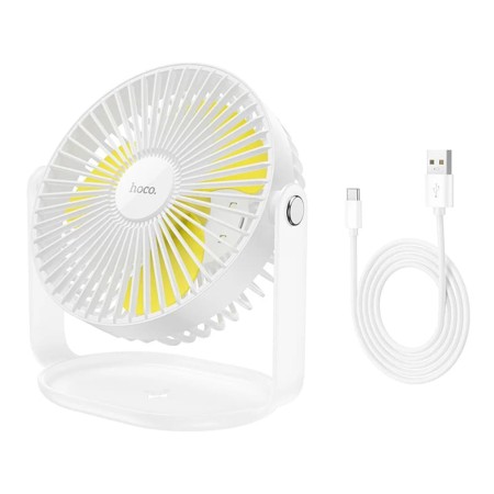 Ventilator Mic pentru Birou cu Lumina LED - Hoco (F14) - White