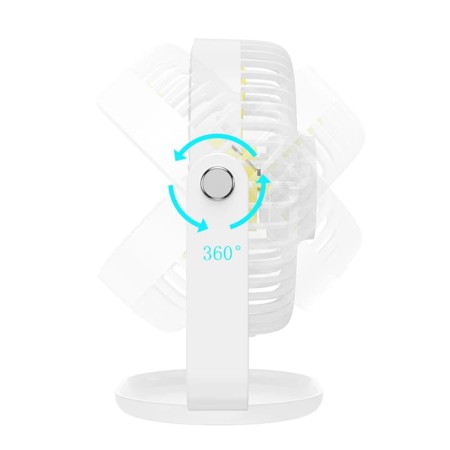 Ventilator Mic pentru Birou cu Lumina LED - Hoco (F14) - White