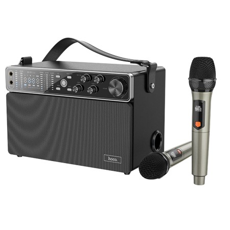 Hoco - Wireless Speaker Chanter (BS50) - Bluetooth 5.0, TF Card, U Disk, AUX, with Double Mic, 120W, 4000mAh - Black