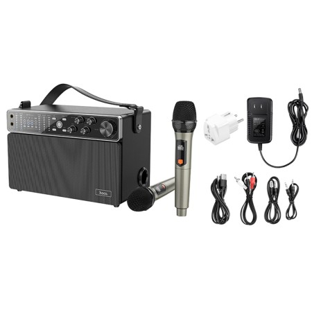 Hoco - Wireless Speaker Chanter (BS50) - Bluetooth 5.0, TF Card, U Disk, AUX, with Double Mic, 120W, 4000mAh - Black