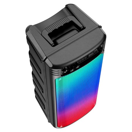 Boxa Portabila Bluetooth 5.0, TWS, FM, USB, TF Card, AUX, cu Microfon si Lumini RGB - Hoco (BS52) - Black