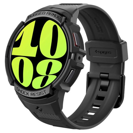 Husa pentru Samsung Galaxy Watch6 44mm + Curea - Spigen Rugged Armor Pro - Black