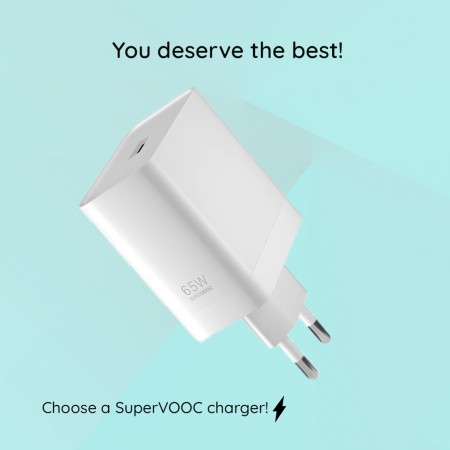 Incarcator Priza USB 65W, 6.5A - OnePlus SuperVOOC (VCA7JFEH) - White (Blister Packing)