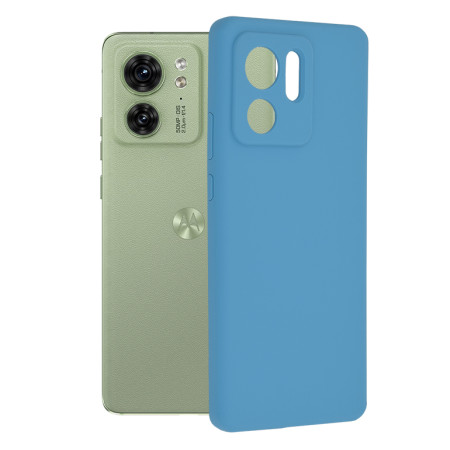Husa de telefon compatibila Motorola Edge 40 / Edge 2023, Antiamprenta, Interior Microfibra, Camera Extra Pro, Denim Blue