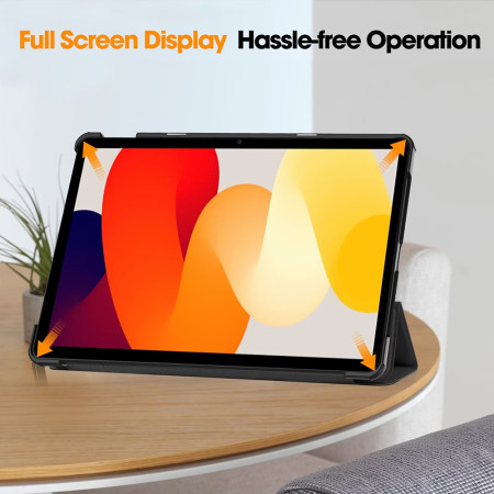 Husa tableta compatibila Xiaomi Redmi Pad SE, FoldPro cu Microfibra, Auto Sleep/Wake, Black