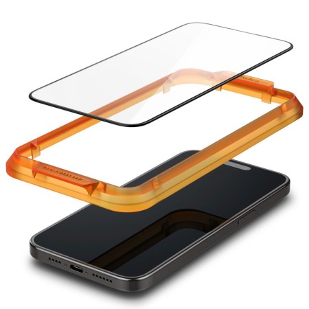 Folie pentru iPhone 15 (set 2) - Spigen Glas.TR Align Master - Black