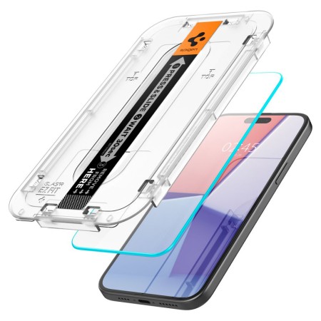 Folie pentru iPhone 15 (set 2) - Spigen Glas.TR EZ FIT - Clear