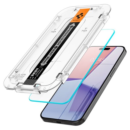 Folie pentru iPhone 15 Pro Max (set 2) - Spigen Glas.TR EZ FIT - Clear