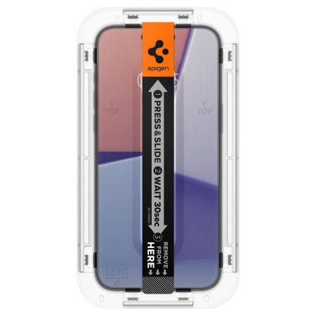 Folie pentru iPhone 15 - Spigen Glas.TR EZ FIT - Clear