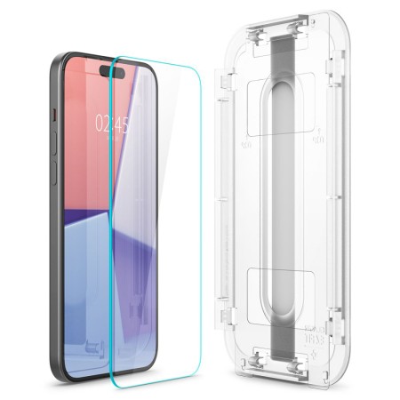 Folie pentru iPhone 15 - Spigen Glas.TR EZ FIT - Clear