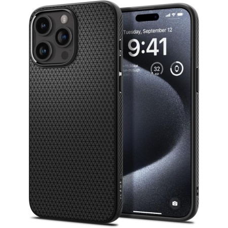 Husa pentru iPhone 15 Pro - Spigen Liquid Air - Matte Black