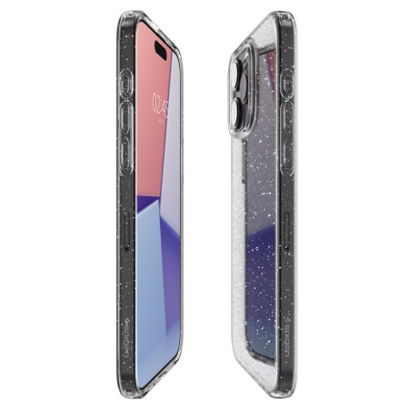 Huse pentru iPhone 15 Pro - Spigen Liquid Crystal Glitter - Crystal Quartz