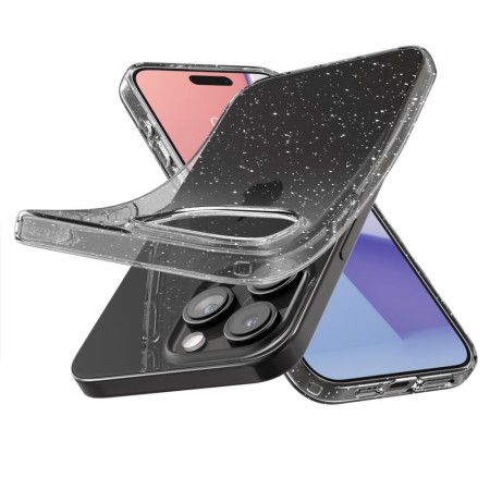 Huse pentru iPhone 15 Pro - Spigen Liquid Crystal Glitter - Crystal Quartz