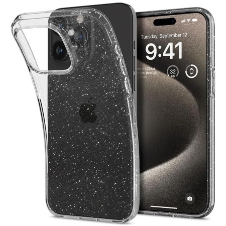 Huse pentru iPhone 15 Pro Max - Spigen Liquid Crystal Glitter - Crystal Quartz