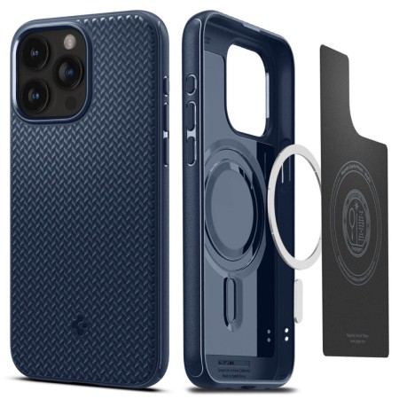 Husa pentru iPhone 15 Pro - Spigen Mag Armor - Navy Blue