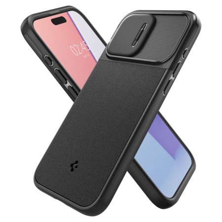 Husa iPhone 15 Pro - Spigen Optik Armor - Black