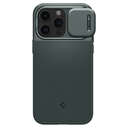 Husa iPhone 15 Pro - Spigen Optik Armor - Abyss Green