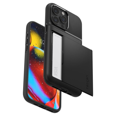 Husa pentru iPhone 15 Pro - Spigen Slim Armor CS - Black